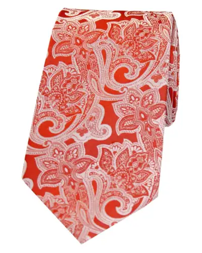 Silk Ties Soprano Ties Soprano Orange Edwardian Floral Patterned Silk Tie £9.00