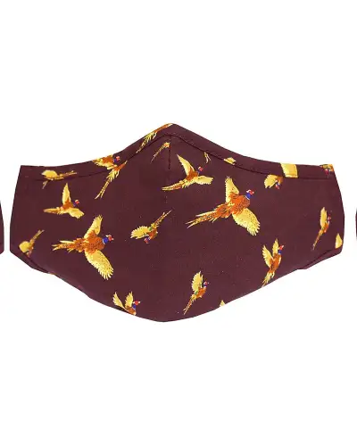 Face Masks Soprano Ties Wine Flying Pheasants Washable And Reusable 100pc Cotton Face Mask £5.00