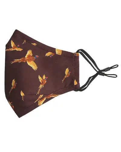 Face Masks Soprano Ties Wine Flying Pheasants Washable And Reusable 100pc Cotton Face Mask £5.00