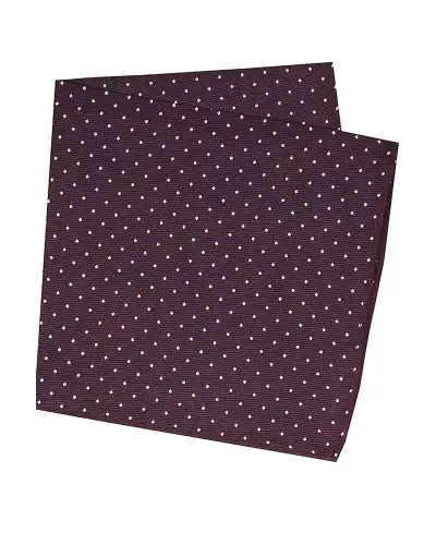 Soprano Wine Pin Dot Luxury Silk Handkerchief | Soprano Ties ST HANKWSN0010 Silk Hankie