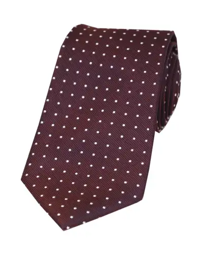 Silk Ties Soprano Ties Soprano Wine With White Pin Dot Silk Tie £24.00