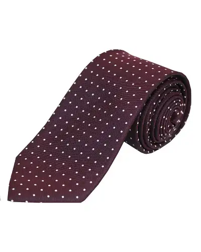 Silk Ties Soprano Ties Soprano Wine With White Pin Dot Silk Tie £24.00