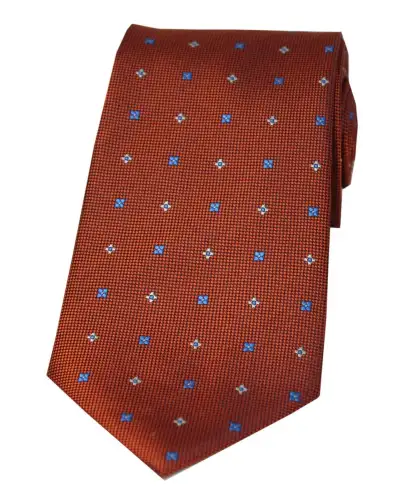 Silk Ties Soprano Ties Soprano Small Flowers Orange Silk Tie £18.00