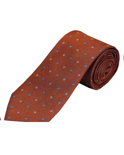 Silk Ties Soprano Ties Soprano Small Flowers Orange Silk Tie £18.00