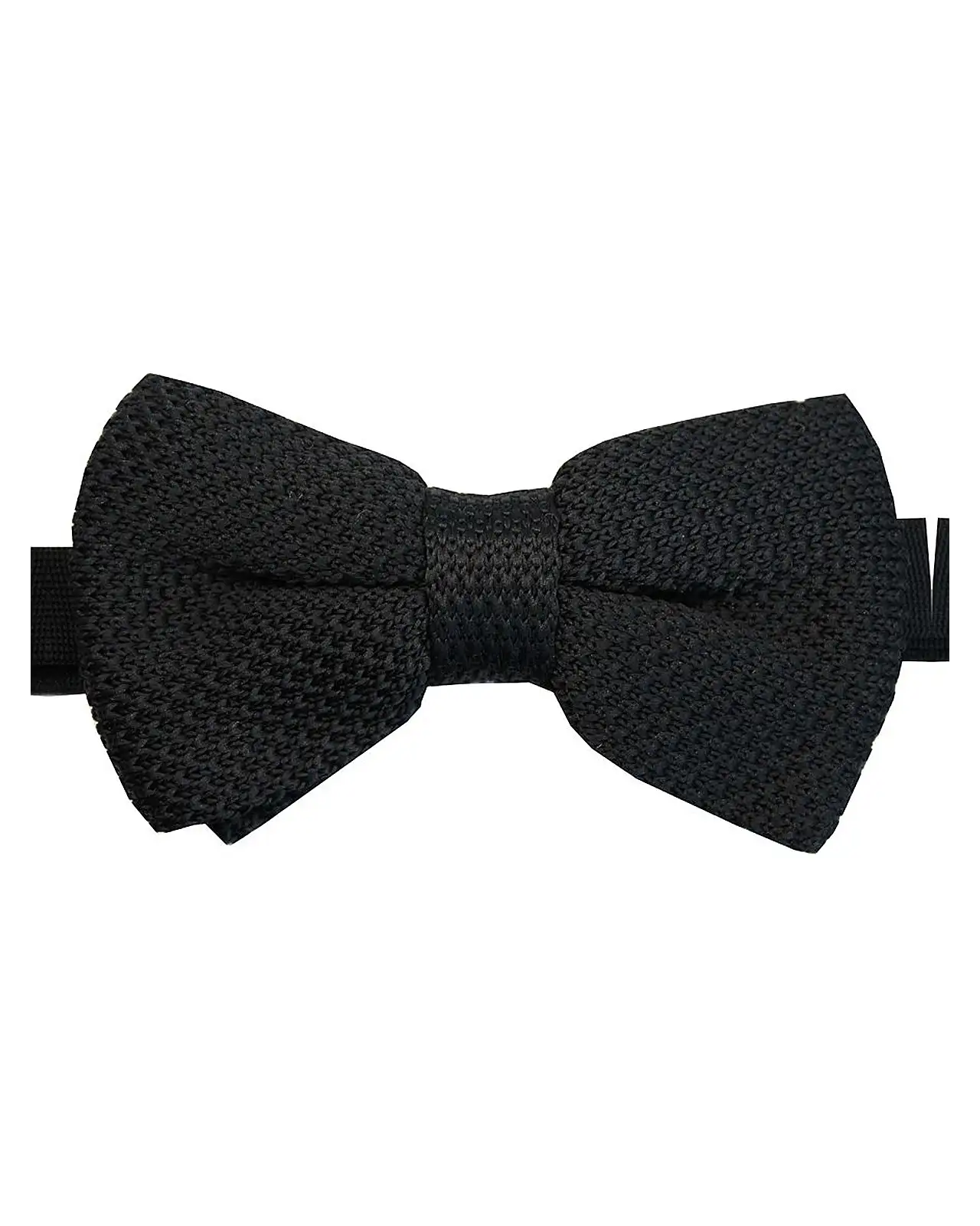 Pre-Tied Bow Ties Soprano Ties Soprano Pre-Tied Plain Black Knitted Polyester Bow Tie £21.00
