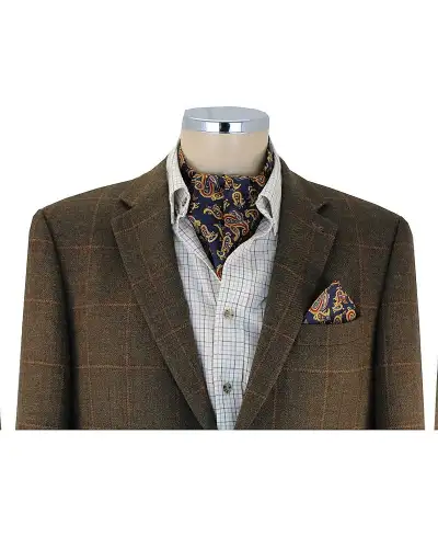 Paisley Cravats Soprano Ties Soprano Silk Twill Large Navy Paisley Cravat £31.00