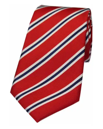 Silk Ties Soprano Ties Soprano Red White And Blue Striped Silk Tie £24.00