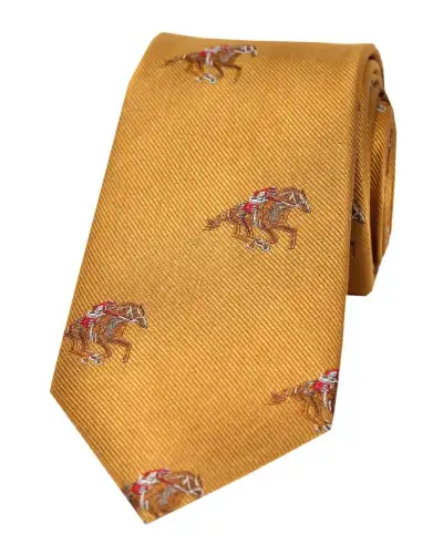 Silk Ties Soprano Ties Soprano Jockeys And Horses On Light Gold Ground Silk Tie £24.00