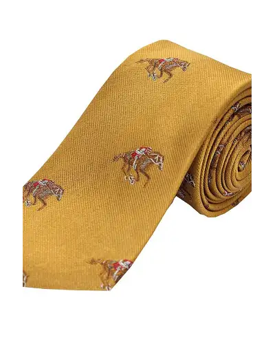 Silk Ties Soprano Ties Soprano Jockeys And Horses On Light Gold Ground Silk Tie £24.00