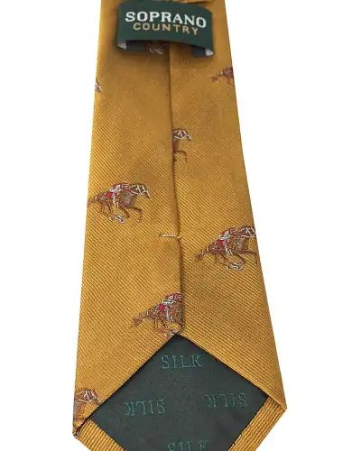 Silk Ties Soprano Ties Soprano Jockeys And Horses On Light Gold Ground Silk Tie £24.00