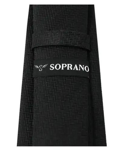 Silk Ties Soprano Ties Soprano Black Herringbone Silk Tie £23.00