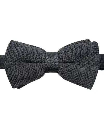 Pre-Tied Bow Ties Soprano Ties Soprano Pre-Tied Slate-Grey Knitted Polyester Bow Tie £10.00