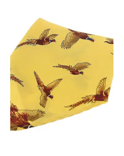 Pocket Square Soprano Ties Soprano Gold Flying Pheasants Silk Pocket Square £9.00