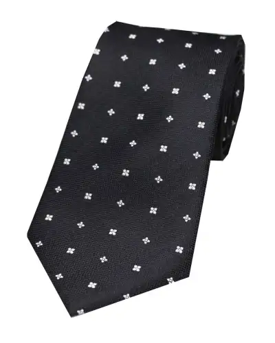 Silk Ties Soprano Ties Soprano Small Flowers Black Silk Tie £24.00