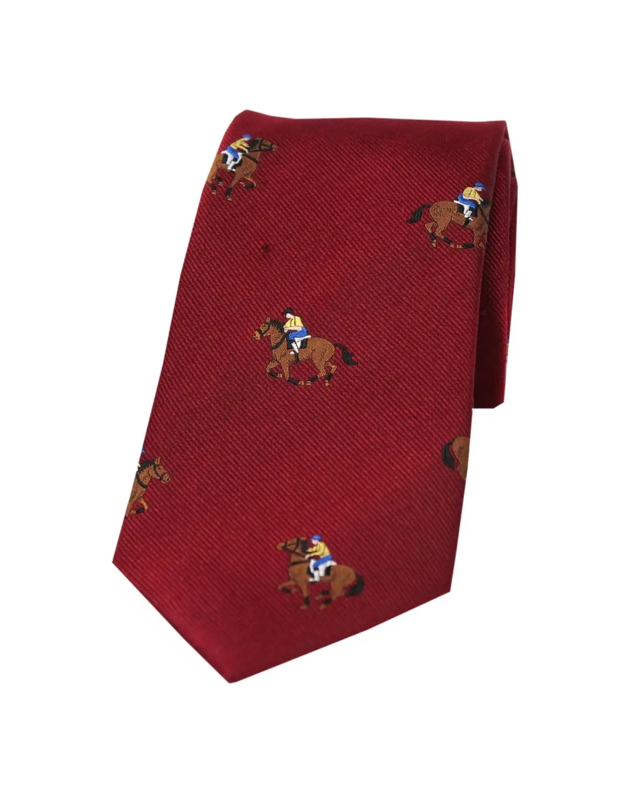 Silk Ties Soprano Ties Soprano Jockeys And Horses On Burgundy Red Ground Silk Tie £24.00