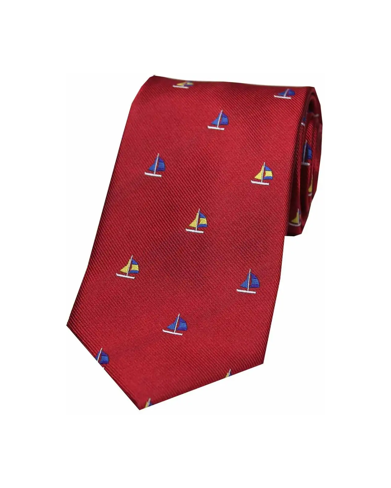 Silk Ties Soprano Ties Soprano Sailing Boats On Red Ground Country Silk Tie £24.00