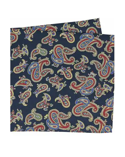 Pocket Square Soprano Ties Soprano Navy Large Paisley Silk Pocket Square £15.00