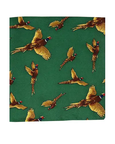 Pocket Square Soprano Ties Soprano Forest Green Flying Pheasant Silk Pocket Square £9.00