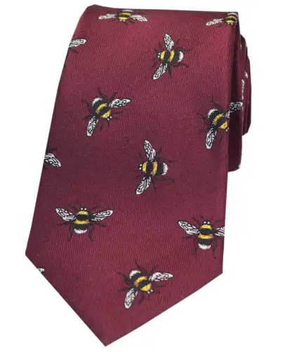 Silk Ties Soprano Ties Soprano Wine Bumble Bee Luxury Silk Tie £24.00