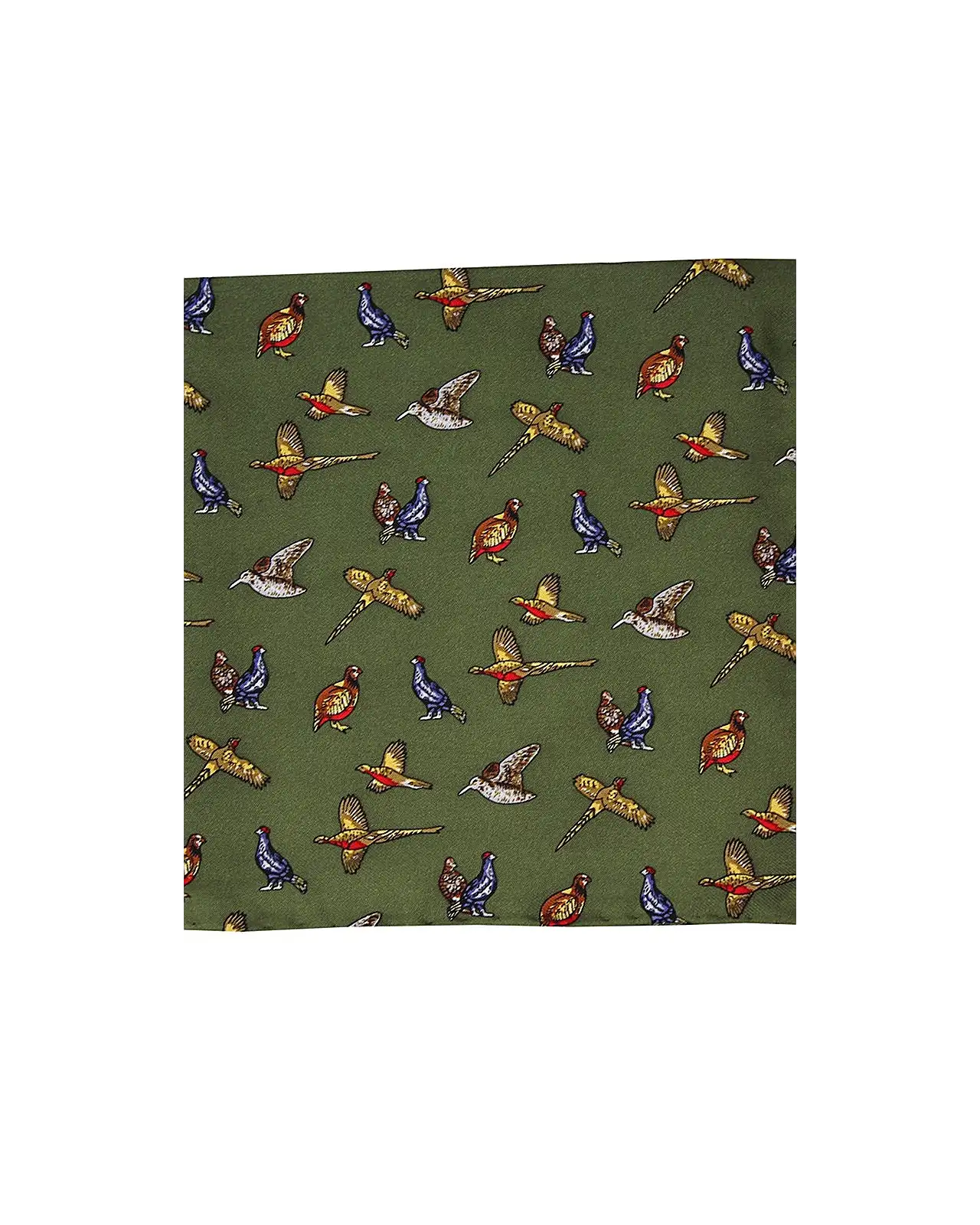Pocket Square Soprano Ties Soprano Green Country Birds Silk Pocket Square £9.00