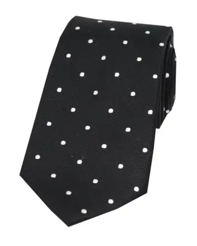 Silk Ties Soprano Ties Soprano Black And White Polka Dot Silk Tie £18.00