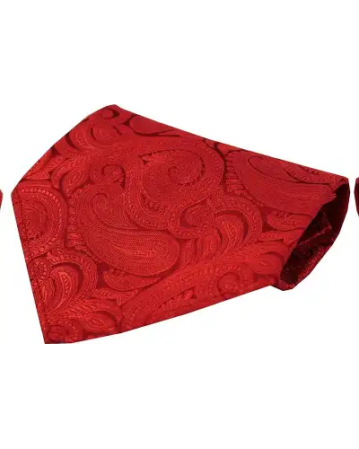 Soprano Red Ground Paisley Luxury Silk Hanky | Soprano Ties ST HANK7202 Silk Hankie