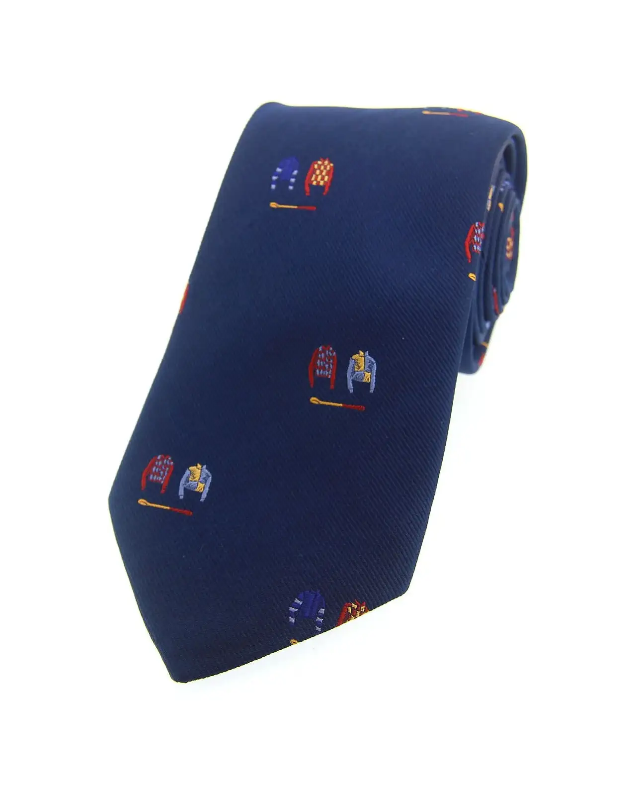 Silk Ties Soprano Ties Soprano Jockey Colours On Blue Ground Country Silk Tie £24.00