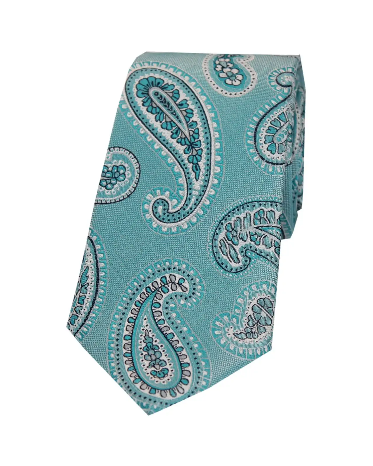 Paisley Ties Soprano Ties Soprano Turquoise Green Paisley Luxury Woven Silk Tie £9.00