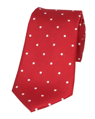 Silk Ties Soprano Ties Soprano Red And White Polka Dot Silk Tie £24.00