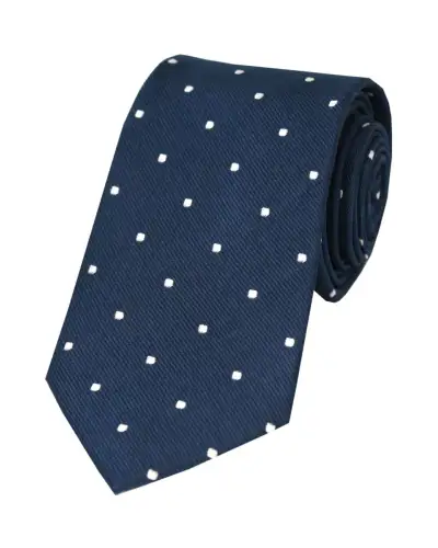 Silk Ties Soprano Ties Soprano Navy And White Polka Dot Silk Tie £24.00