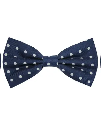 Pre-Tied Bow Ties Soprano Ties Soprano Navy And White Polka Dot Silk Pre Tied Bow Tie £9.00