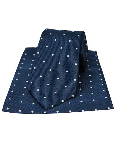 Pocket Square Soprano Ties Soprano Navy And White Polka Dot Silk Tie And Pocket Square £34.00