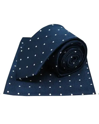 Pocket Square Soprano Ties Soprano Navy And White Polka Dot Silk Tie And Pocket Square £34.00