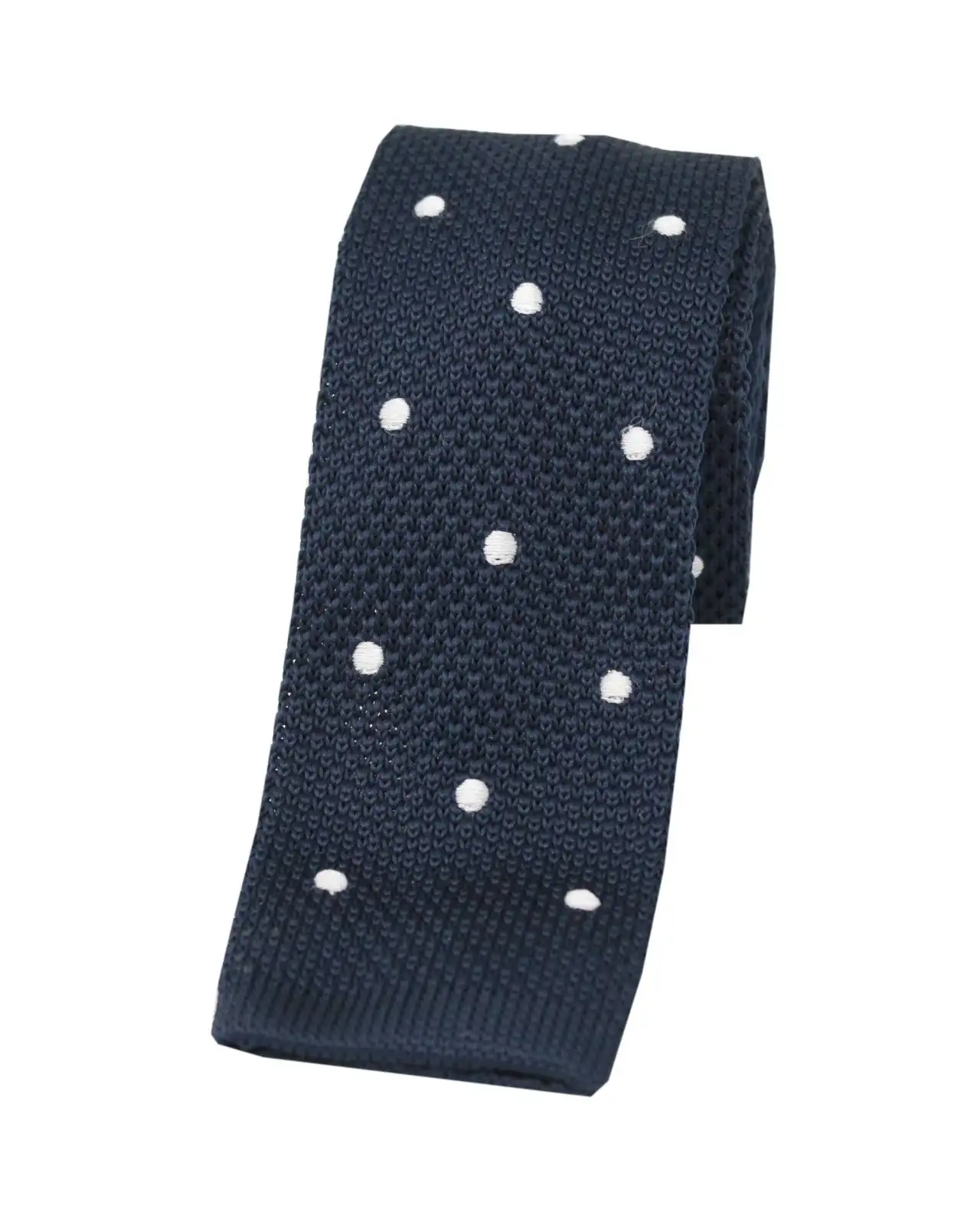 Knitted Ties Soprano Ties Soprano Navy And White Polka Dot Thin Knitted Polyester Tie £23.00