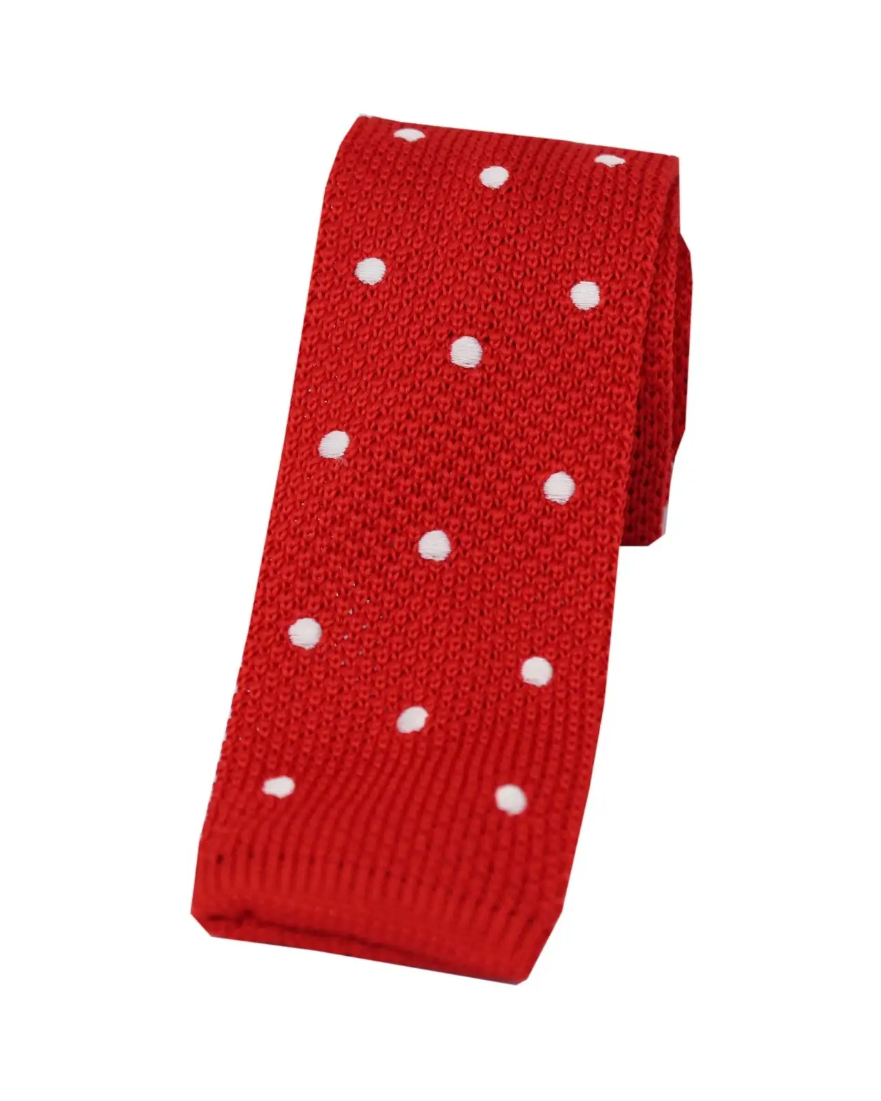 Knitted Ties Soprano Ties Soprano Red And White Polka Dot Thin Knitted Polyester Tie £23.00