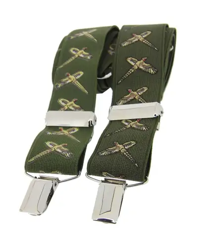Braces Soprano Ties Soprano Flying Pheasant Green 35Mm X Style Braces £23.00