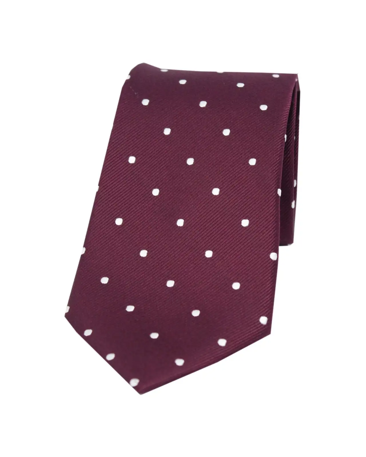 Silk Ties Soprano Ties Soprano Wine And White Polka Dot Silk Tie £24.00