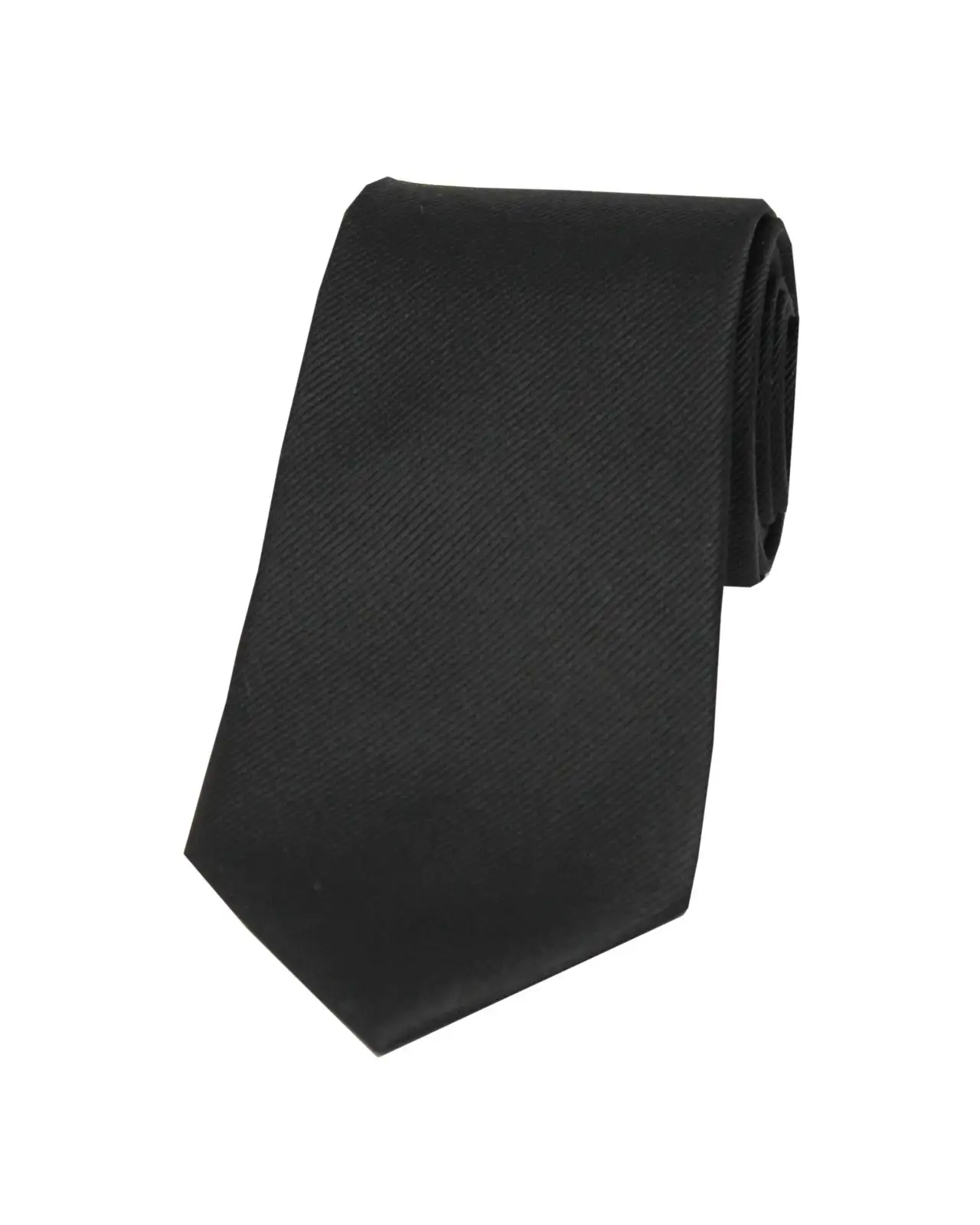 Silk Ties Soprano Ties Soprano Black Diagonal Ribbed Plain Silk Tie £24.00