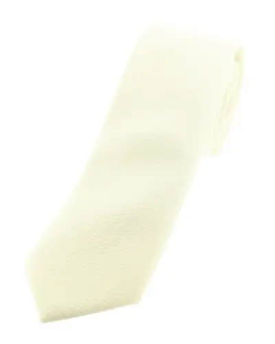 Thin Ties Soprano Ties Soprano Ivory Plain Thin Polyester Tie £9.00
