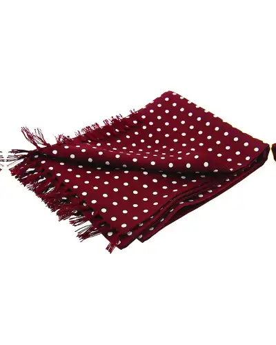 Scarves Soprano Ties Soprano White Polka Dot On A Wine Ground Silk Aviator Scarf £49.00