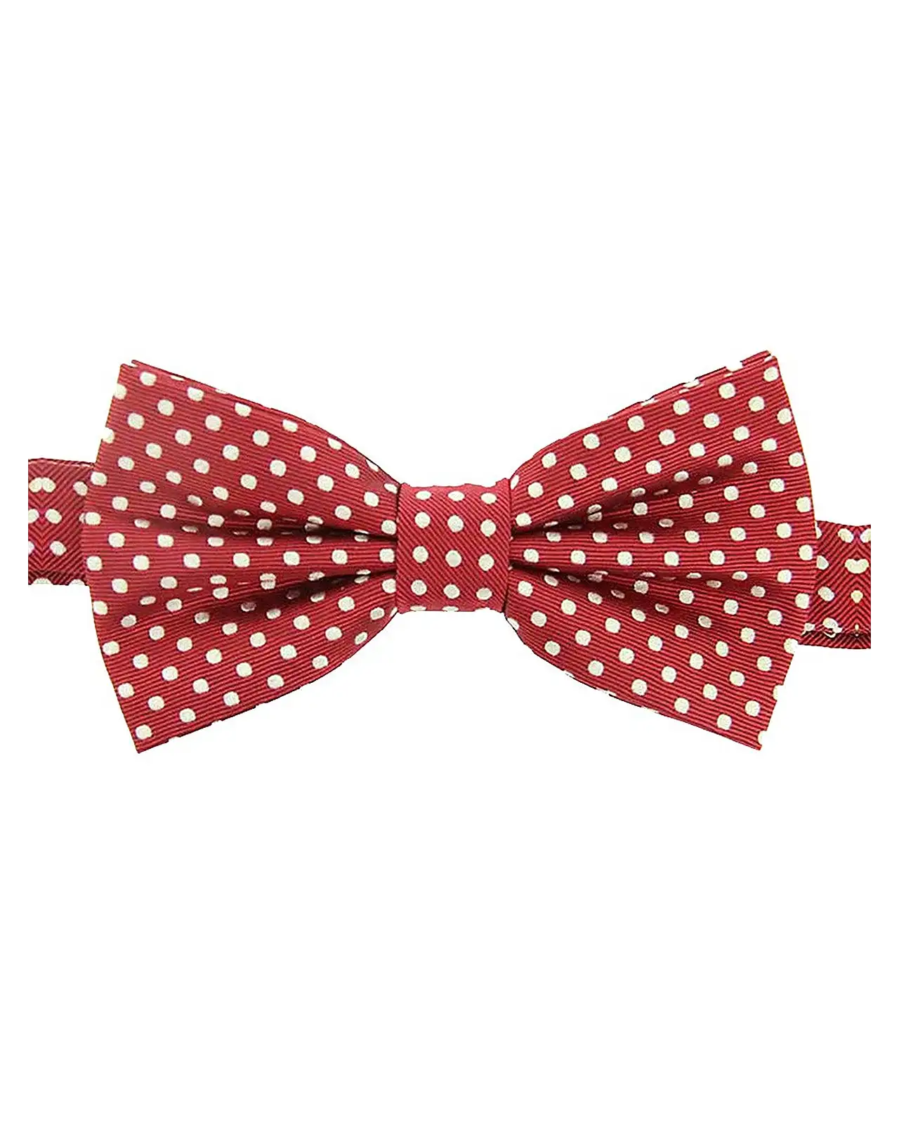 Pre-Tied Bow Ties Soprano Ties Soprano White Polka Dot Woven Silk Bow Tie On Red Ground £10.00