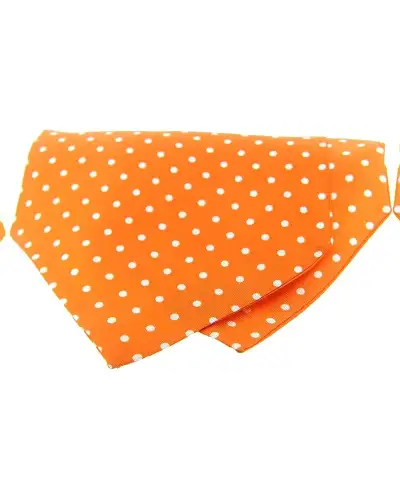 Cravats Soprano Ties Soprano Silk Twill White Polka Dots On Orange Ground Cravat £15.00