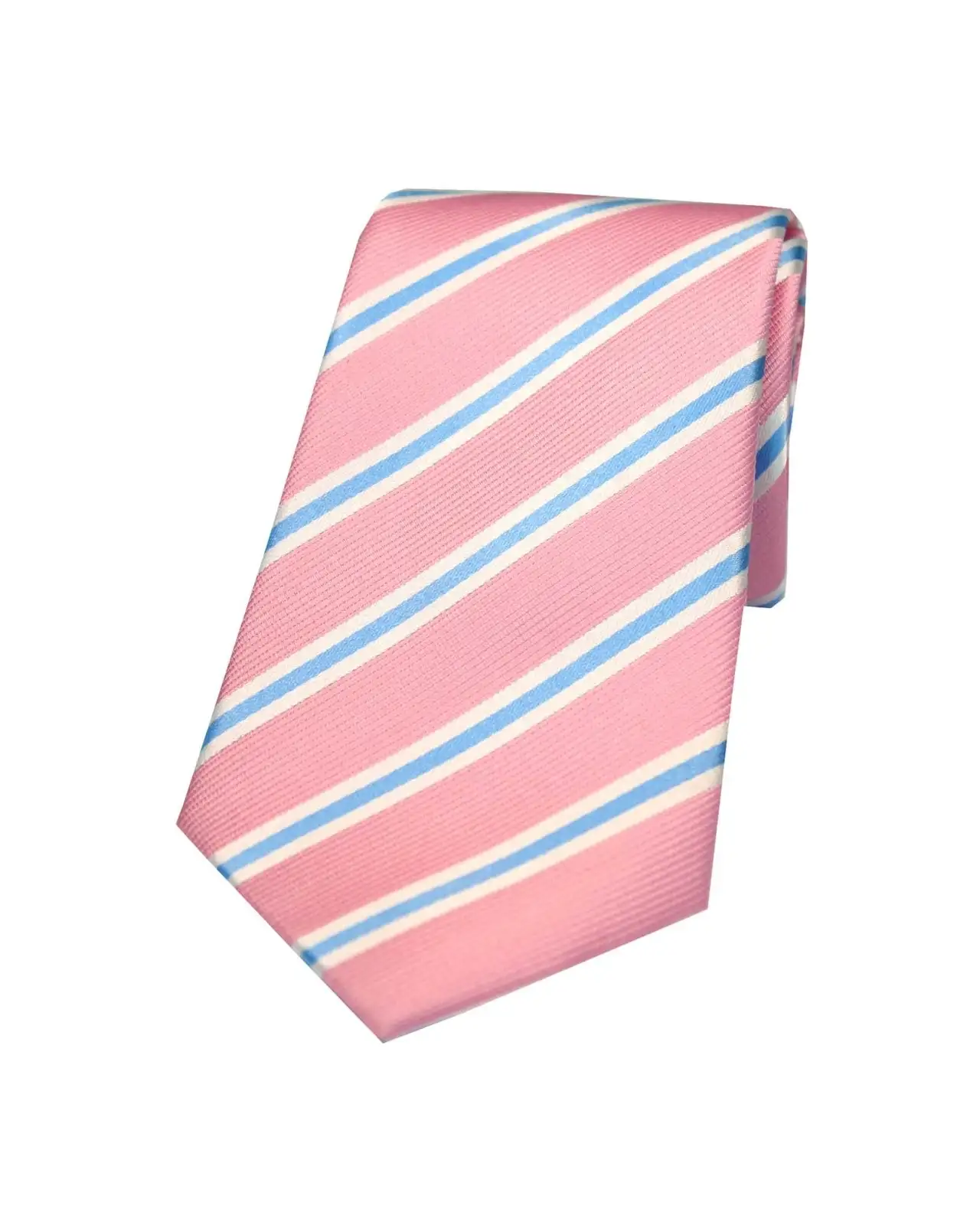 Silk Ties Soprano Ties Soprano Pink White And Sky Blue Striped Silk Tie £24.00