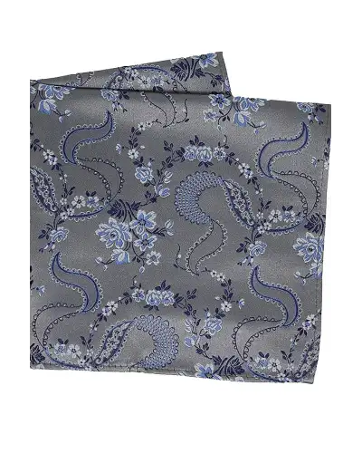 Pocket Square Soprano Ties Soprano Grey Floral Patterned Mens Silk Pocket Square £9.00