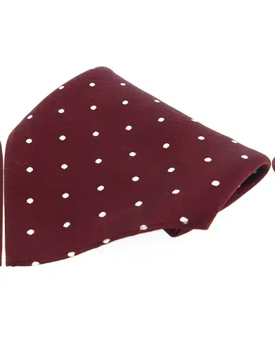 Pocket Square Soprano Ties Soprano Wine With White Polka Dots Mens Silk Pocket Square £15.00