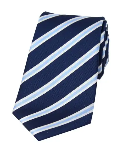 Silk Ties Soprano Ties Soprano Navy Sky And White Striped Silk Tie £24.00