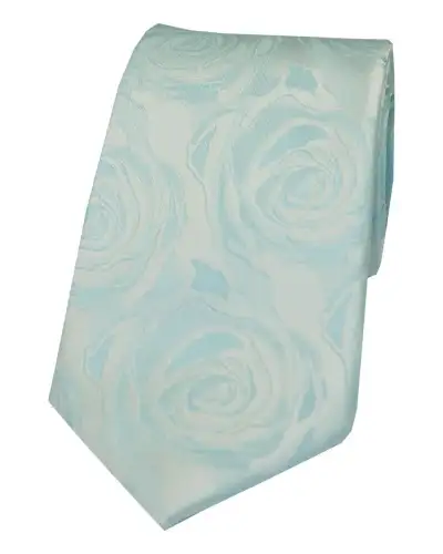 Silk Ties Soprano Ties Soprano Sky Blue Rose Wedding Silk Tie £15.00