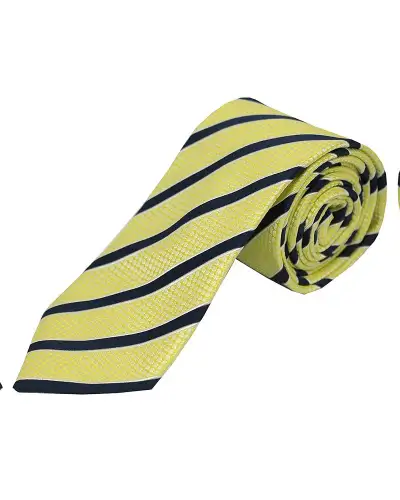 Polyester Ties Soprano Ties Soprano Blue Striped Polyester Tie On Lemon Yellow Ground £9.00