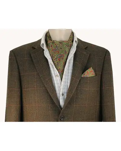 Paisley Cravats Soprano Ties Soprano Silk Twill Country Green Paisley Cravat £31.00