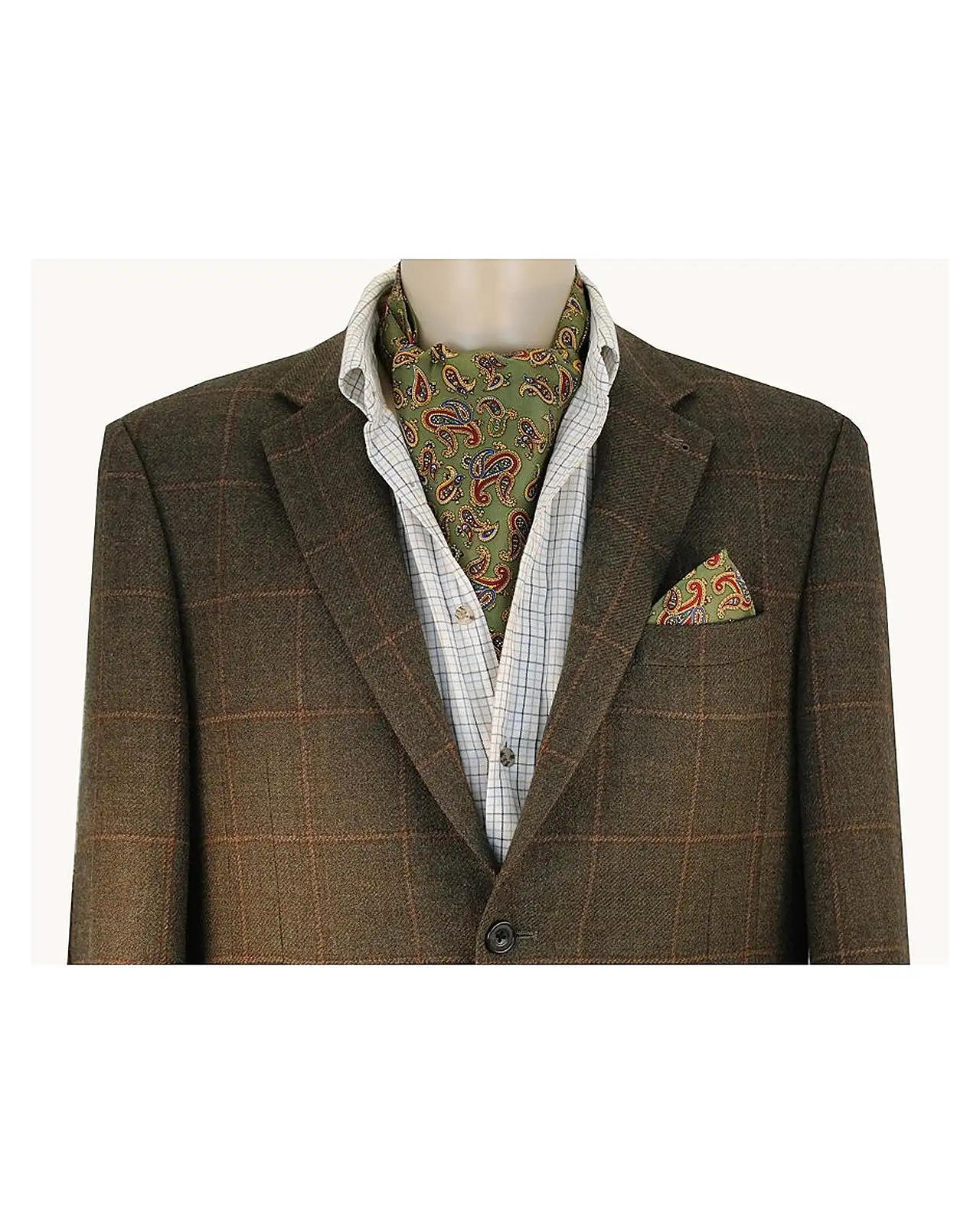 Paisley Cravats Soprano Ties Soprano Silk Twill Country Green Paisley Cravat £31.00
